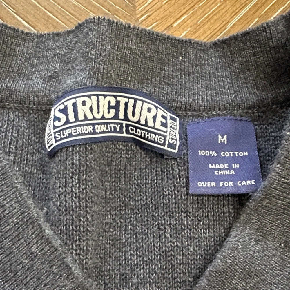 Vintage 90’s Structure blue & red striped V-neck sweater Size M